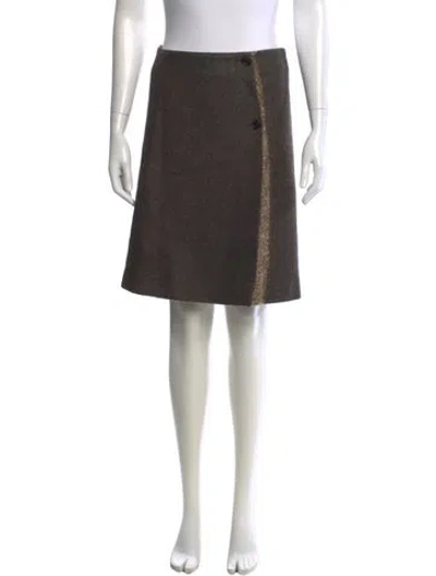 Pre-owned Prada Vintage Midi Length Skirt In Brown