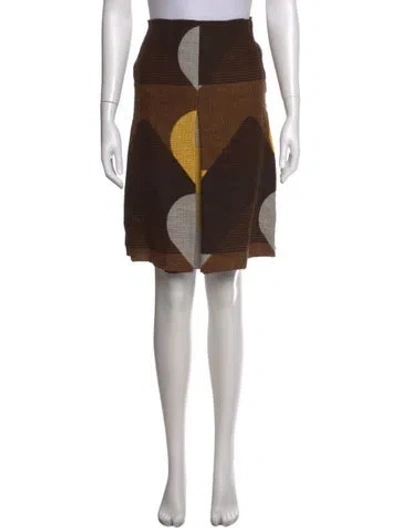 Pre-owned Prada Vintage Midi Length Skirt In Brown