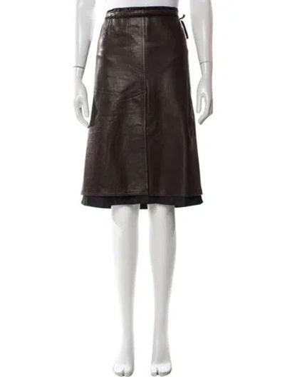 Pre-owned Prada Vintage Midi Length Skirt In Brown