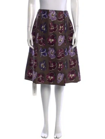 Pre-owned Prada Vintage Midi Length Skirt In Brown