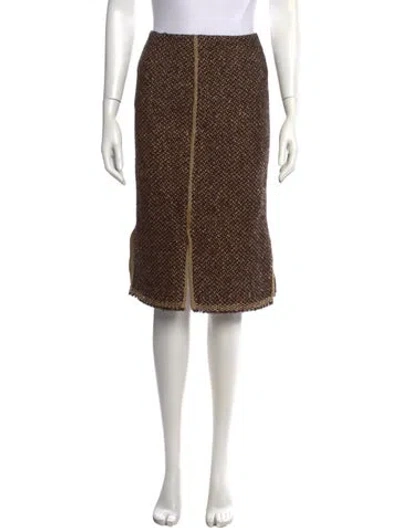 Pre-owned Prada Vintage Midi Length Skirt In Brown