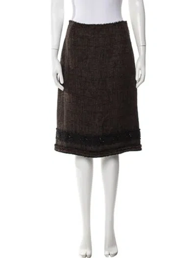 Pre-owned Prada Vintage Midi Length Skirt In Brown