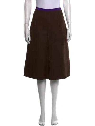 Pre-owned Prada Vintage Midi Length Skirt In Brown