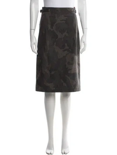 Pre-owned Prada Vintage Midi Length Skirt In Gray