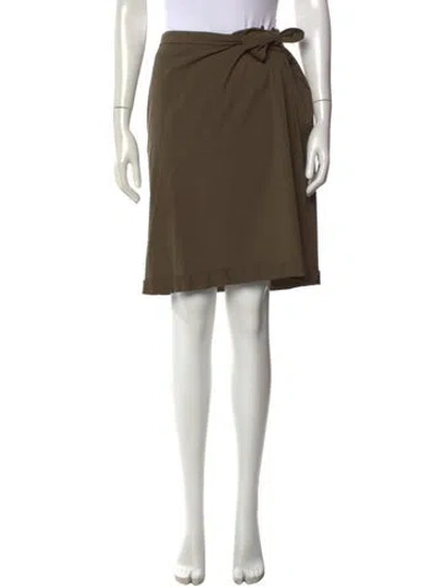Pre-owned Prada Vintage Midi Length Skirt In Green