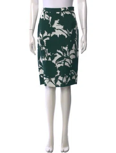 Pre-owned Prada Vintage Midi Length Skirt In Green