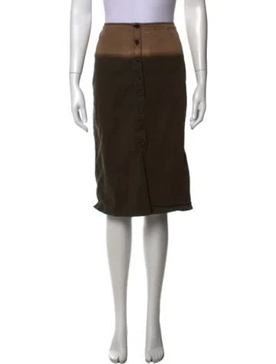 Pre-owned Prada Vintage Midi Length Skirt In Green