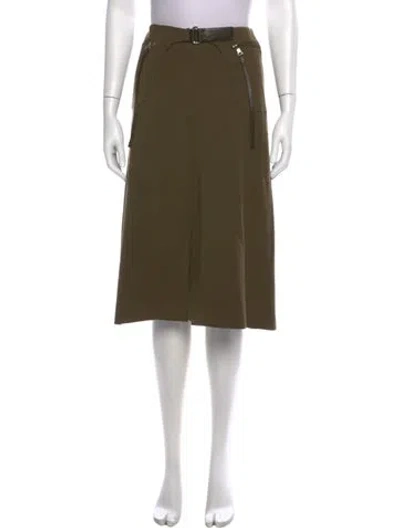 Pre-owned Prada Vintage Midi Length Skirt In Green