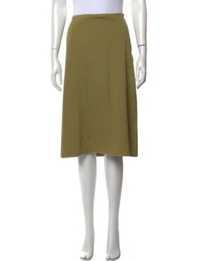 Pre-owned Prada Vintage Midi Length Skirt In Green