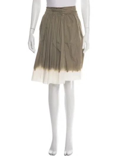 Pre-owned Prada Vintage Midi Length Skirt In Green/white