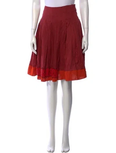 Pre-owned Prada Vintage Midi Length Skirt In Red