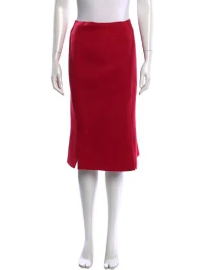 Pre-owned Prada Vintage Midi Length Skirt In Red