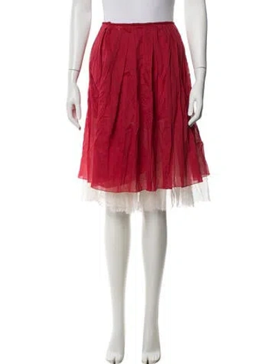 Pre-owned Prada Vintage Midi Length Skirt In Red