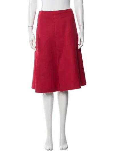 Pre-owned Prada Vintage Midi Length Skirt In Red