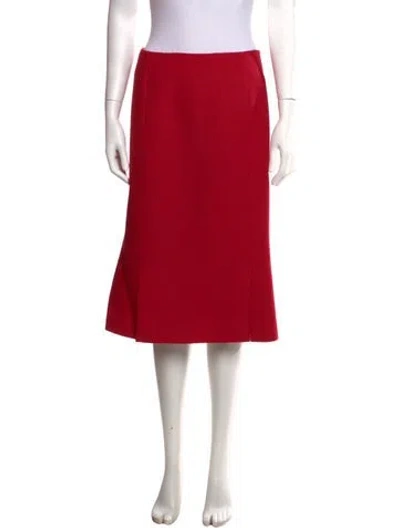 Pre-owned Prada Vintage Midi Length Skirt In Red