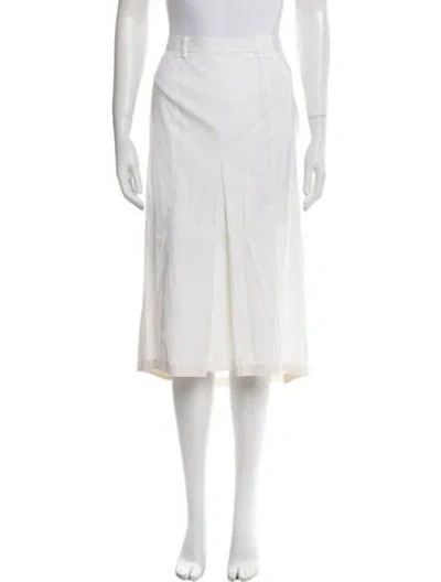 Pre-owned Prada Vintage Midi Length Skirt In White