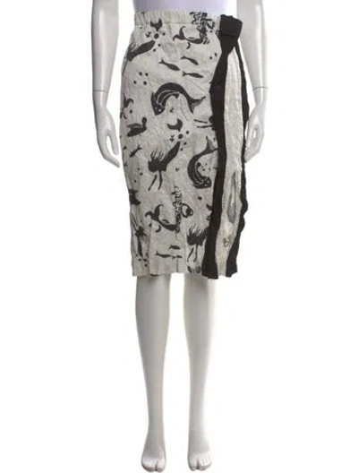 Pre-owned Prada Vintage Midi Length Skirt In White