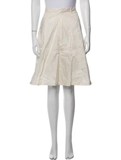 Pre-owned Prada Vintage Midi Length Skirt In White