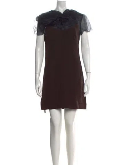 Pre-owned Prada Vintage Mini Dress In Brown