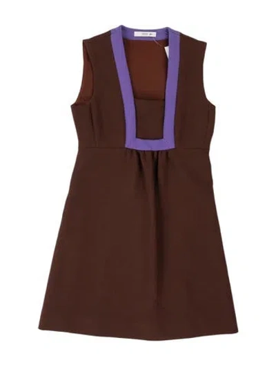 Pre-owned Prada Vintage Mini Dress In Brown/purple