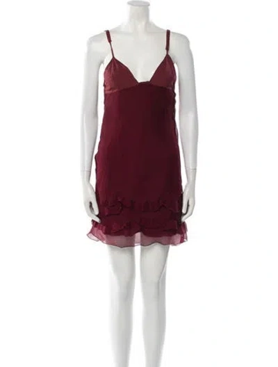 Pre-owned Prada Vintage Mini Dress In Burgundy