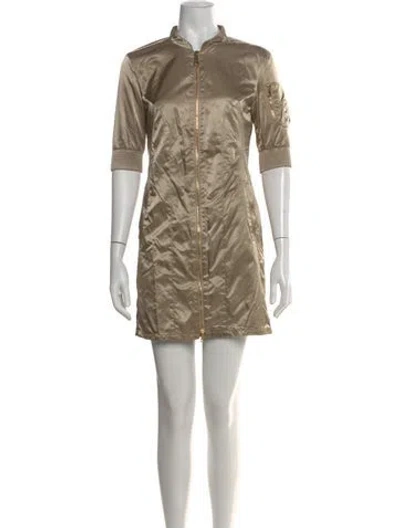 Pre-owned Prada Vintage Mini Dress In Gold
