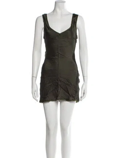 Pre-owned Prada Vintage Mini Dress In Green