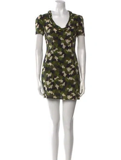 Pre-owned Prada Vintage Mini Dress In Green