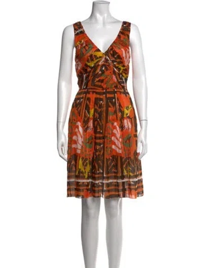 Pre-owned Prada Vintage Mini Dress In Orange