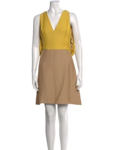 Pre-owned Prada Vintage Mini Dress In Yellow