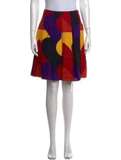 Pre-owned Prada Vintage Mini Skirt In Black/purple/red
