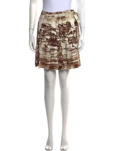 Pre-owned Prada Vintage Mini Skirt In Brown/neutrals