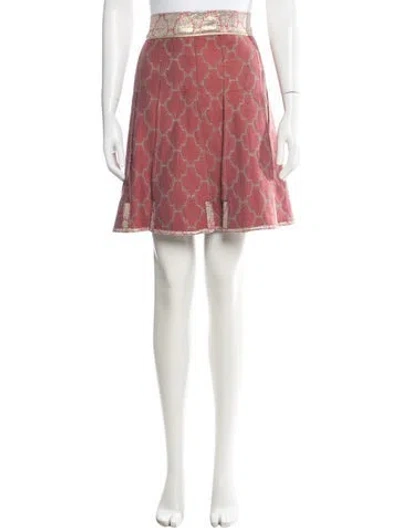 Pre-owned Prada Vintage Mini Skirt In Burgundy/gold