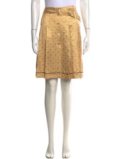 Pre-owned Prada Vintage Mini Skirt In Gold