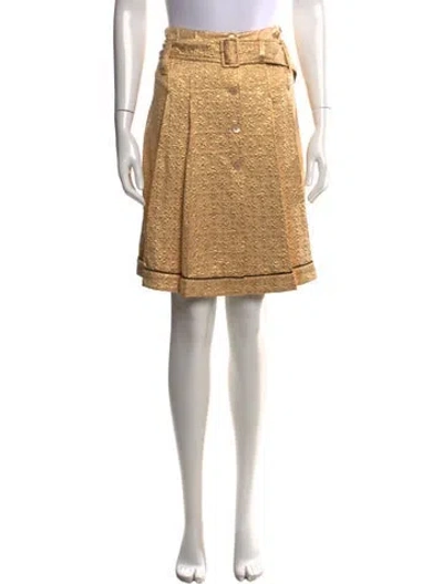 Pre-owned Prada Vintage Mini Skirt In Gold