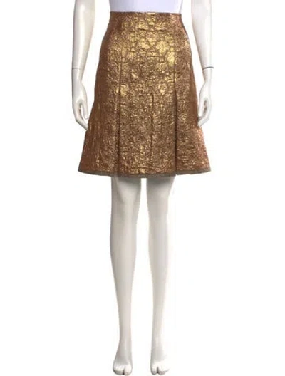 Pre-owned Prada Vintage Mini Skirt In Gold/metallic