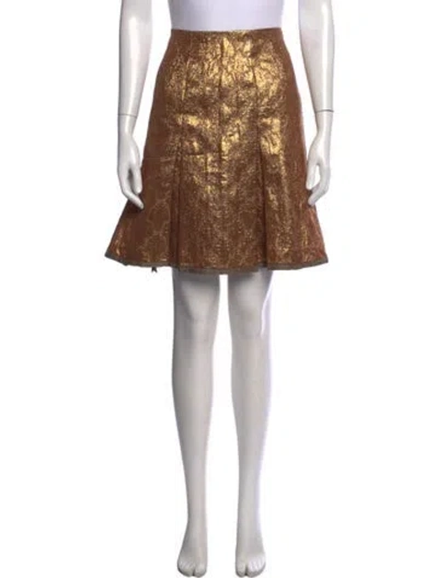 Pre-owned Prada Vintage Mini Skirt In Gold/metallic