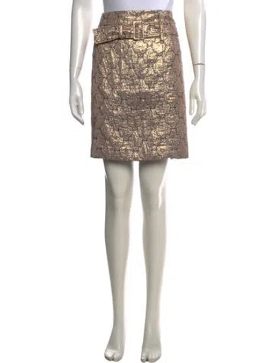 Pre-owned Prada Vintage Mini Skirt In Gold/metallic