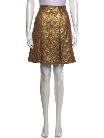 Pre-owned Prada Vintage Mini Skirt In Gold/metallic