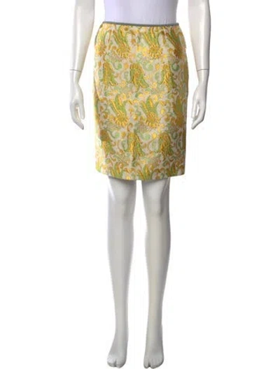 Pre-owned Prada Vintage Mini Skirt In Metallic/yellow
