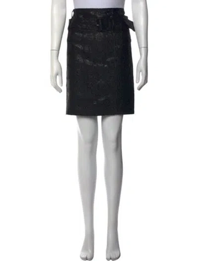 Pre-owned Prada Vintage Mini Skirt W/ Tags In Black/metallic