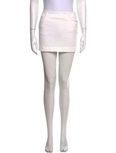 Pre-owned Prada Vintage Mini Skirt In White