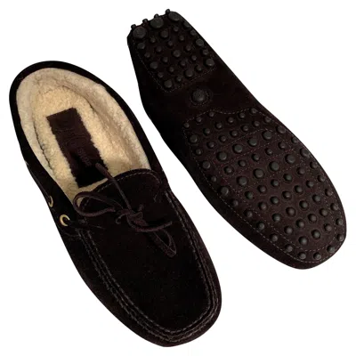 Pre-owned Prada Vintage New The Original  Car Shoe Flat Moccasin Shearling Driving Sz 36.5 In Black