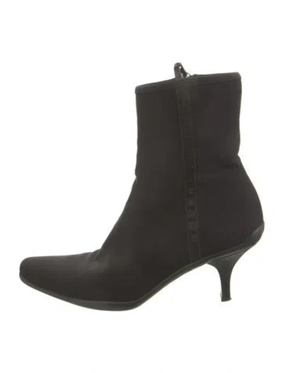 Pre-owned Prada Vintage Nylon Boots In Black