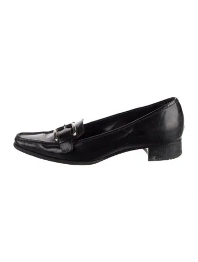 Pre-owned Prada Vintage Patent Leather Loafers In Black