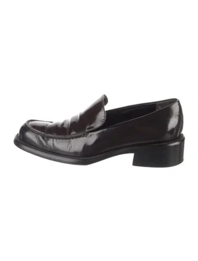 Pre-owned Prada Vintage Patent Leather Loafers In Brown