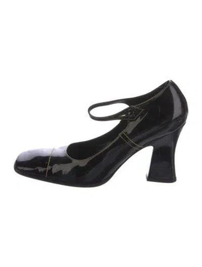 Pre-owned Prada Vintage Patent Leather Pumps In Black