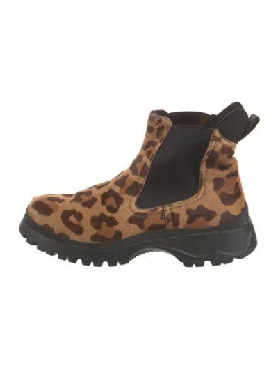 Pre-owned Prada Vintage Ponyhair Chelsea Boots In Brown