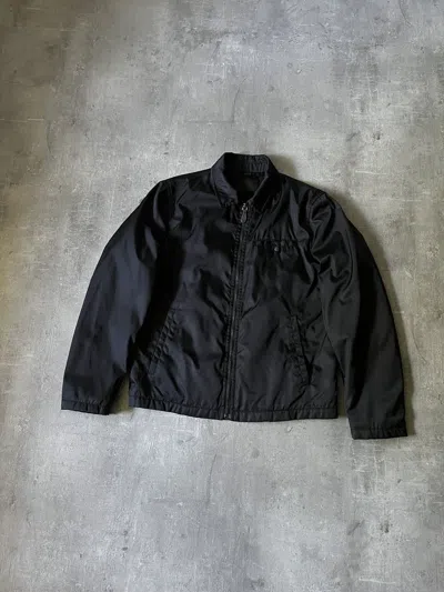 Pre-owned Prada Vintage  Nylon Zip Up Jacket Black Pocket