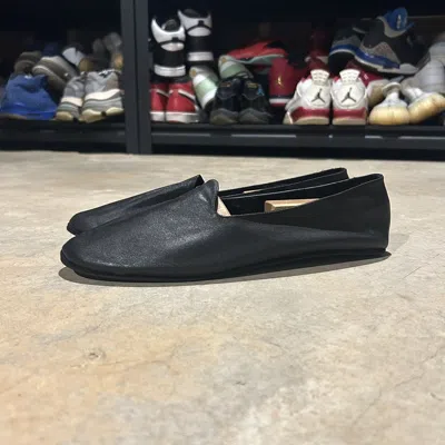 Pre-owned Prada Vintage  Runway Calfskin Leather Ballerina Flats Us 10 In Black